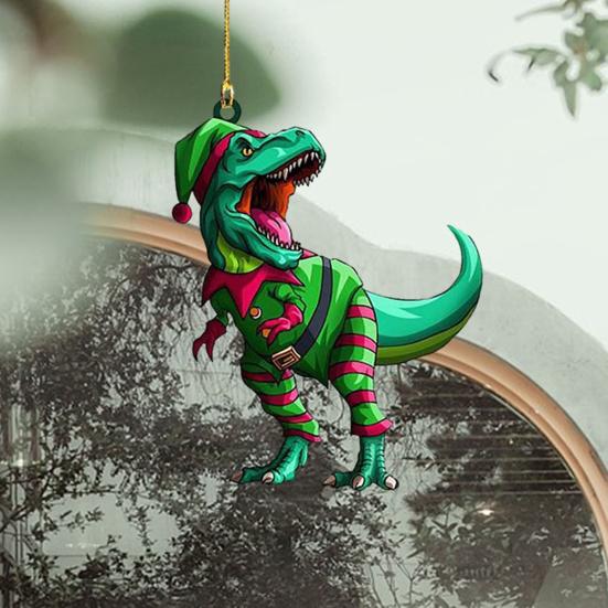 Dinosaur Car Hanging Decoration Christmas Festive Tree Trendy Various Styles Ornament for Home Scene Layout