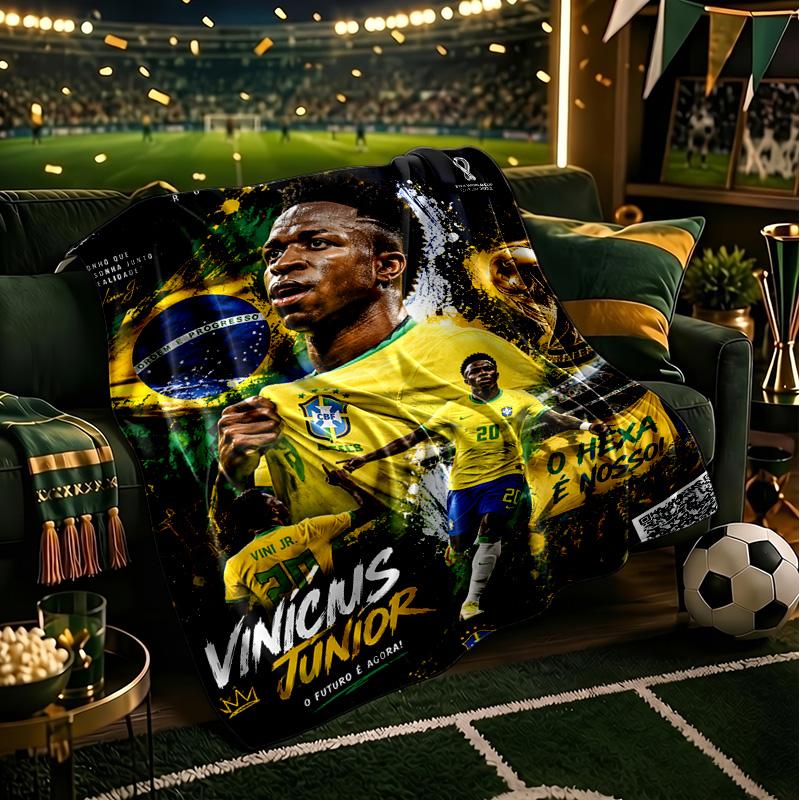 Brazilian Football Celebration Blanket Lightweight Ideal Bedding Blanket Perfect for Travel, Living Rooms, Offices, Sofas, Fan Christmas gift