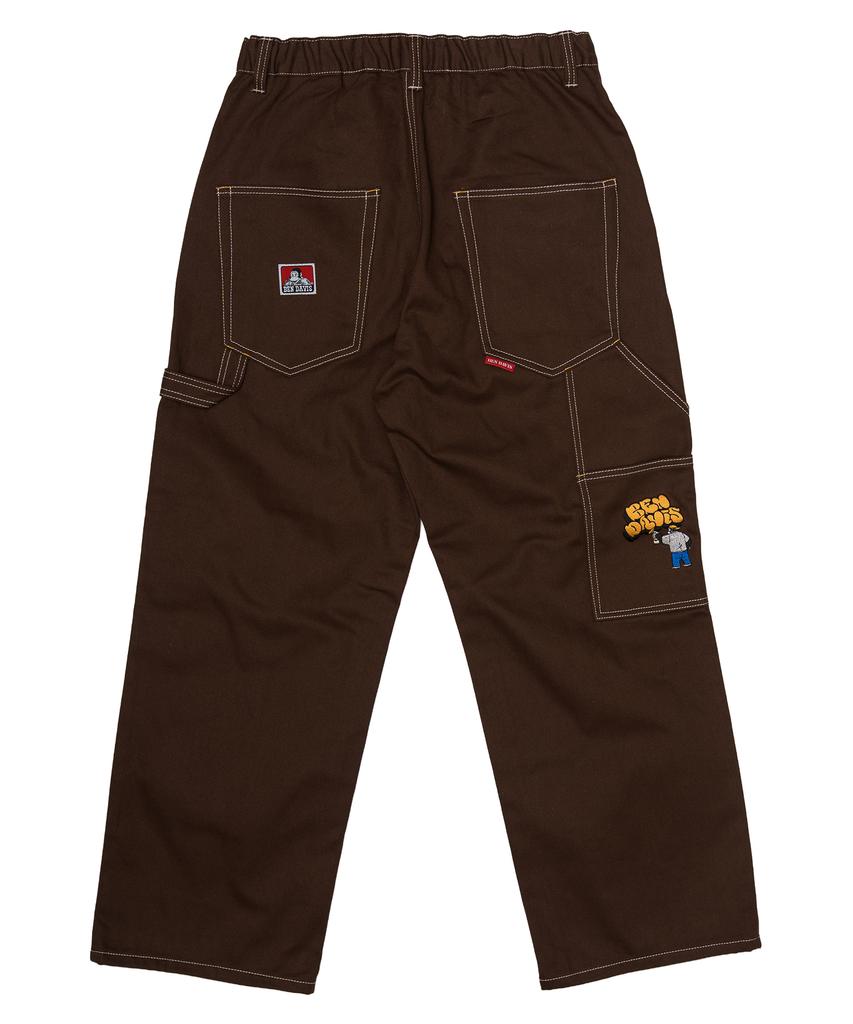 BEN DAVIS Embroidered Painter Pants Ivory