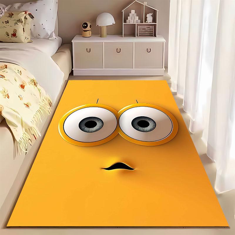 Yellow Cartoon Eyes Pattern suitable as a non-slip mat for the living room or bedroom sofa