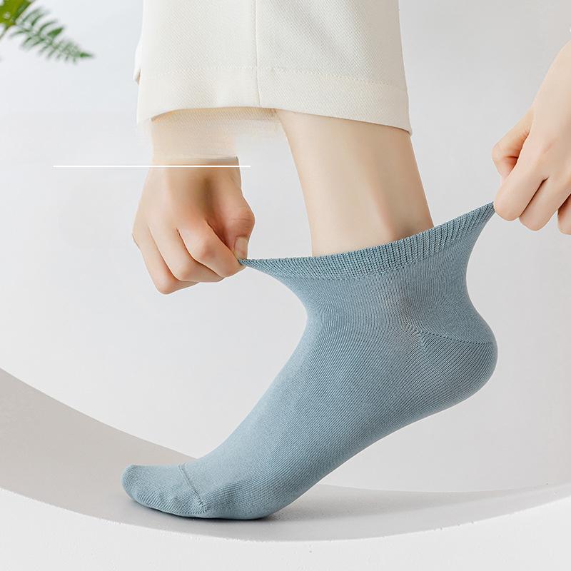 Women's Summer Antibacterial Short Socks Macaron Trendy Socks Boneless Sewn Boat Socks Invisible Socks Cotton Socks