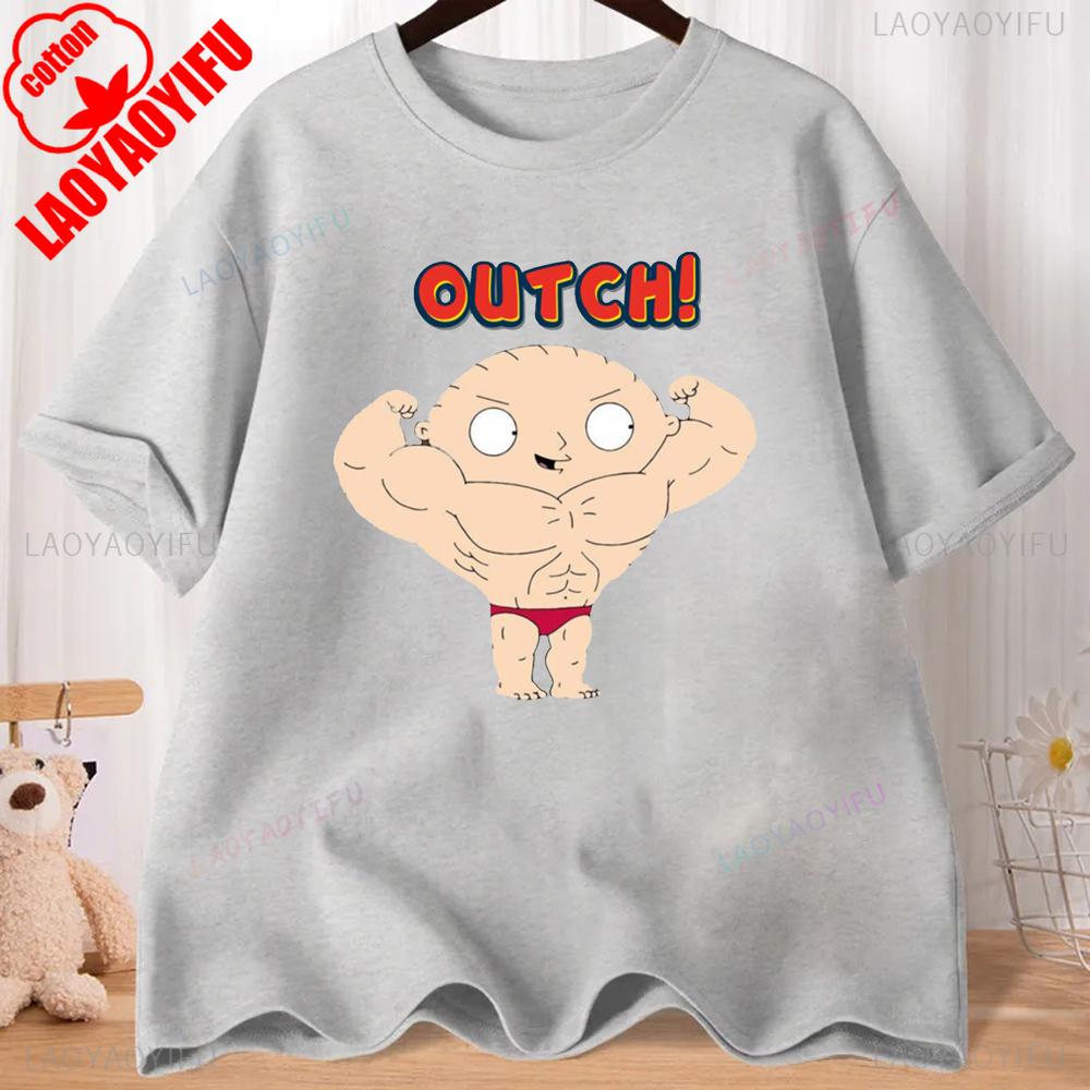 FMILY GUY Stewie Tattoo Brian Cartoon FMILY GUY Printed T-shirt for Fitness Training Jogging Outdoor Activities