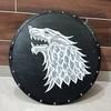 Royal Handicraft Games of Thrones At Christmas Men's Mediaeval Shield, Vikings Valhalla Shield, and Ned Stark Oak Dire Wolf War Shield