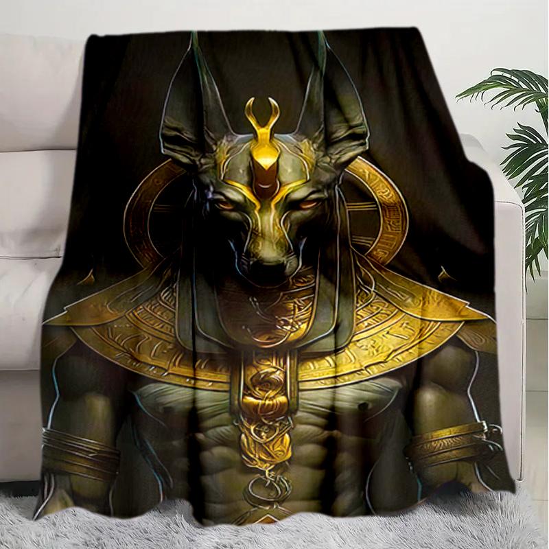 1PC Egyptian theme printed blanket, all season lightweight home office outdoor nap multifunctional blanket A7