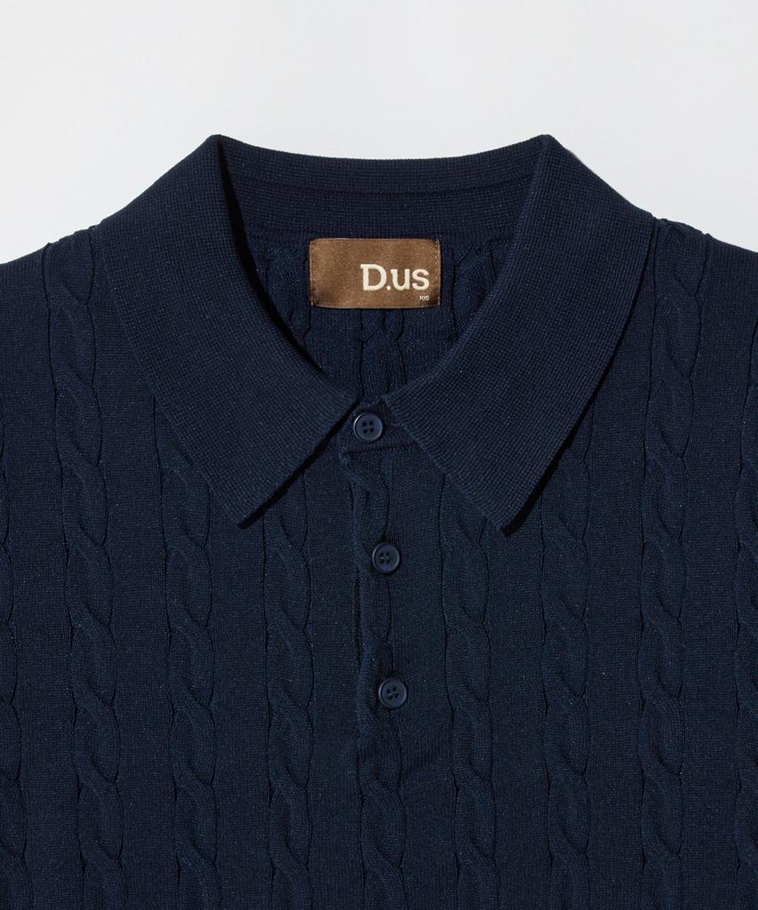 STCO Diems Ice Touch Cable Short Sleeve Knit_Navy (Classic Fit)_Dktxb63Csn