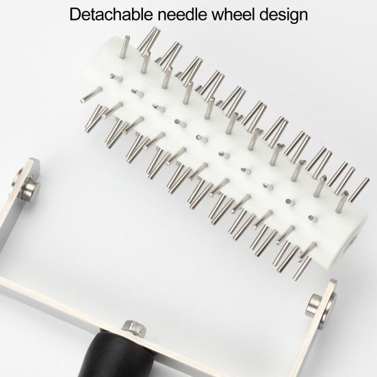 Игольчатый перфоратор, ролик из нержавеющей стали, колесо для пиццы, хлеба, пирога, кондитерских изделий, ролик для теста, пластиковая ручка, прокалывающие отверстия