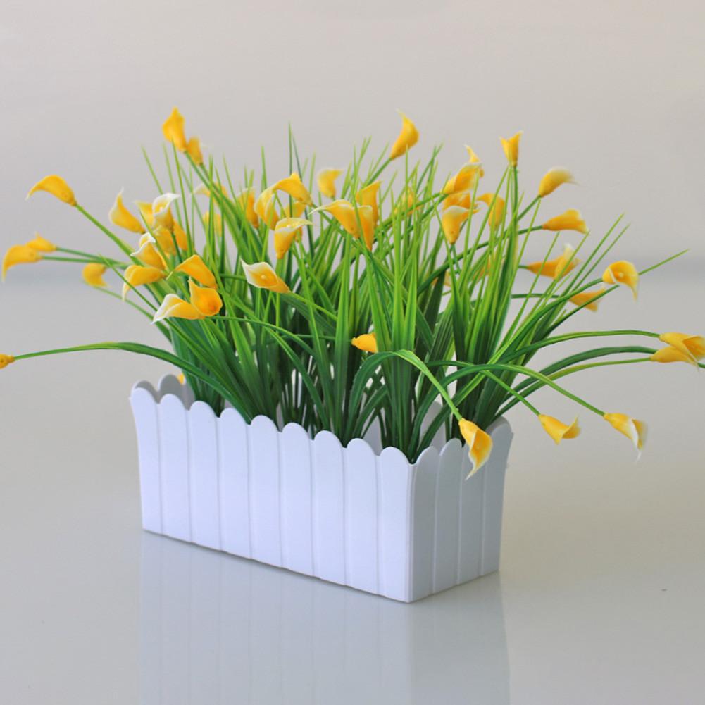 Искусственные растения с горшками Поддельные цветы для домашнего садового декора на открытом воздухе