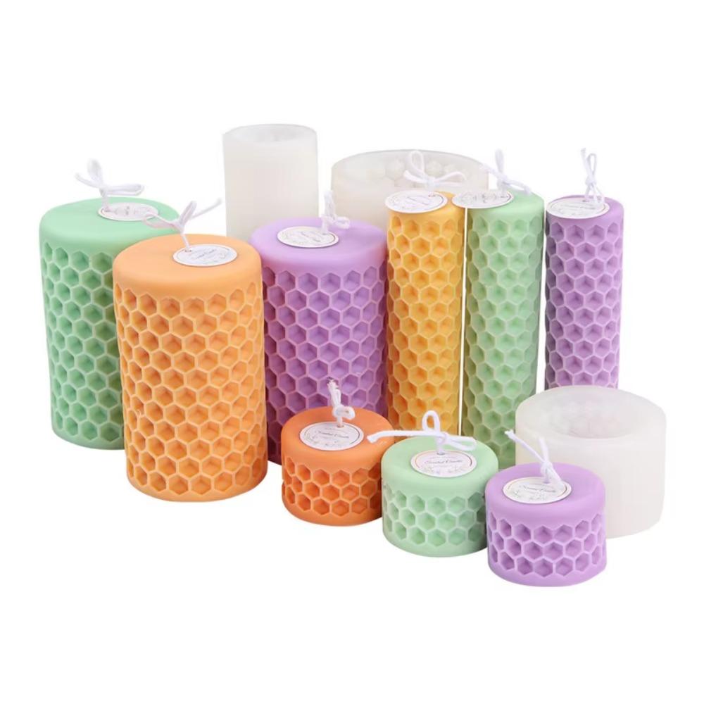 Concave Dot Honeycomb Candle Mold DIY Pillar Candle Mold Cylinder Mold Scented Candle Making