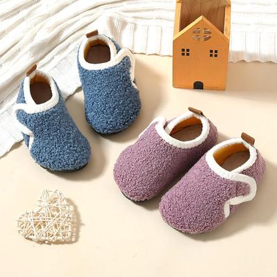 Pantuflas Детские хлопковые тапочки, теплые, детские, зимние, для дома, для мальчиков и девочек, плюшевые, для дома, мягкая подошва, нескользящая, хлопковая обувь