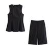 Kaslead New Arrival Women's Clothing Fashion Style Fashion Sleeveless Tops Shorts Suit 4437230 4437231
