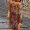 2025 Women's Summer Sleeveless Print Casual Dress Summer Dress for Holiday Women Clothing