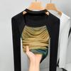 Ayollar uchun to'r asosli ko'ylak Yangi ayollar retro kvadrat yoqali tay-day uzun qisma futbolka Chiziqli cho'ziluvchan top