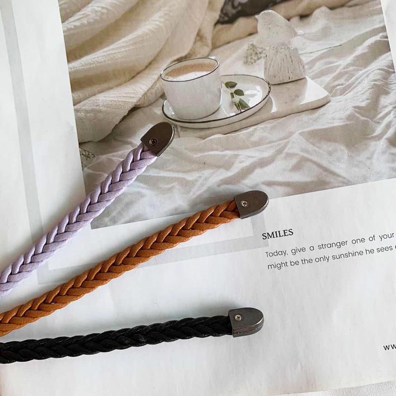 Exquisite Women's Retro Casual Thin Leather Woven Belt – Versatile Korean Style Waist Chain