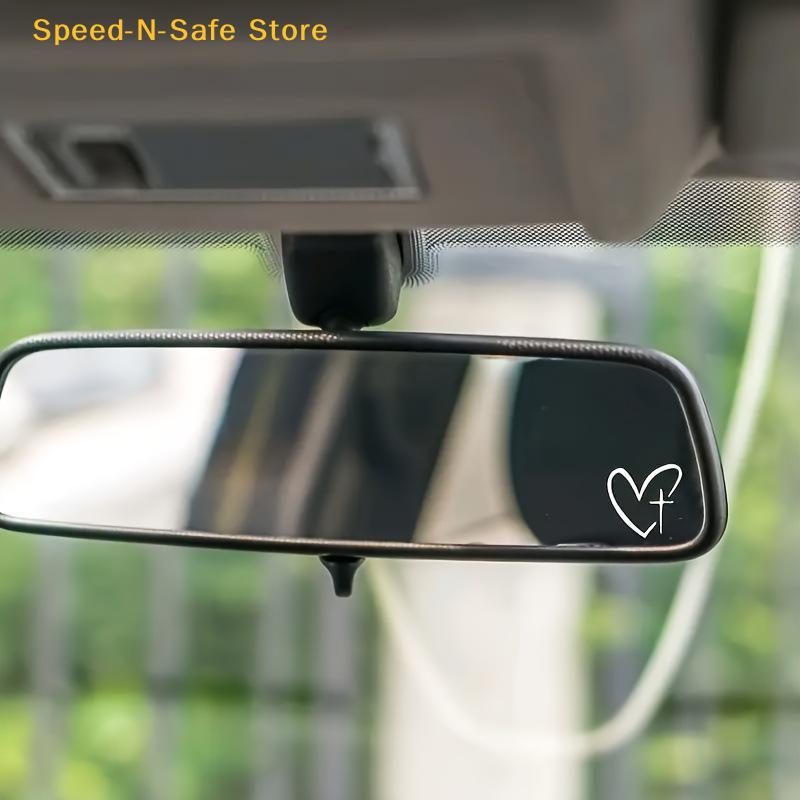 2Pcs/set Of Heart Shape Cross Mirror Stickers, Personalized Creative Decoration