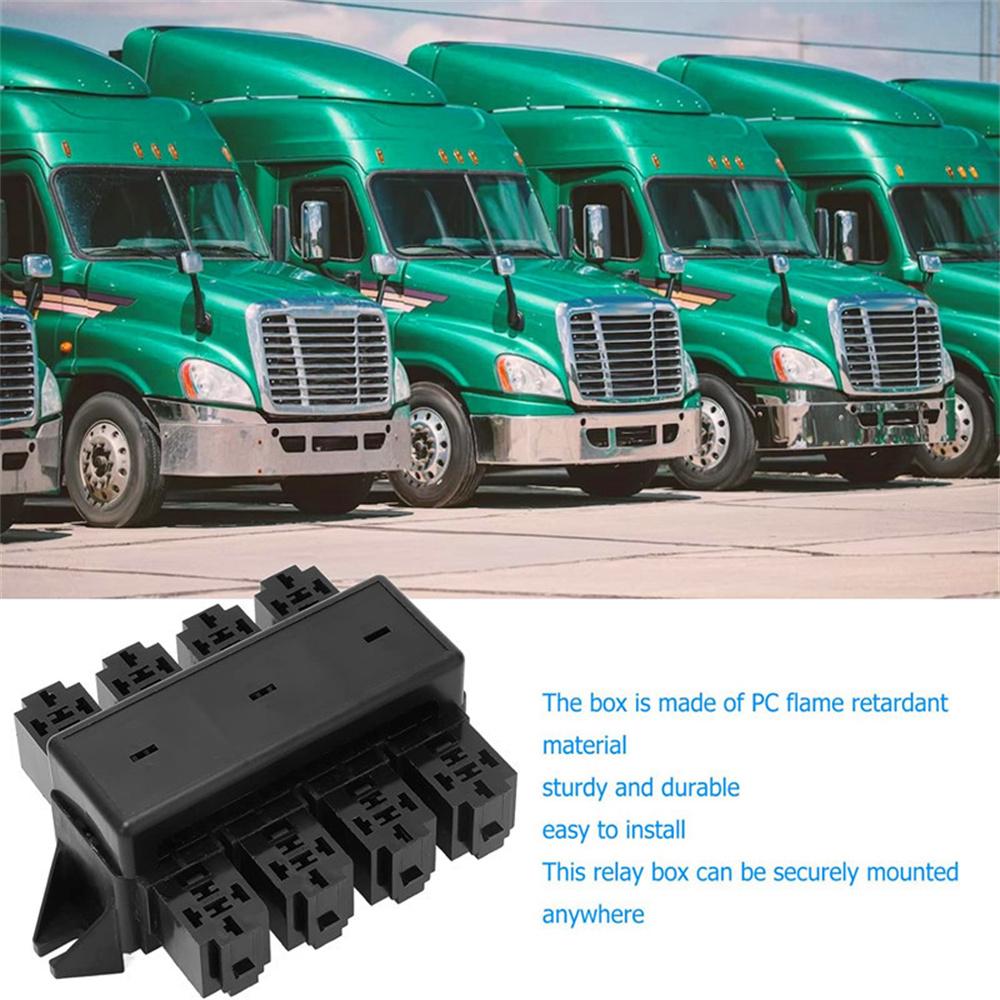 8-контактная релейная колодка Универсальная релейная распределительная коробка Подходит для автомобиля, грузовика, морского судна, лодки, яхты