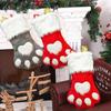 Christmas Tree Decoration Christmas Socks  INS Creative Children Red Grey Dog Claw Christmas Socks Gift Bag  Christmas Gift Bag