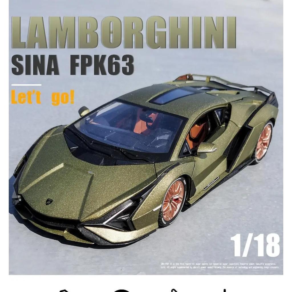Новая Энергия 1/18 Lamborghini SIAN Lightning FKP37 Суперкар Сплав Литой Металл Модель Книжный Шкаф Настольное Украшение Орнаменты Звук Свет Игрушки