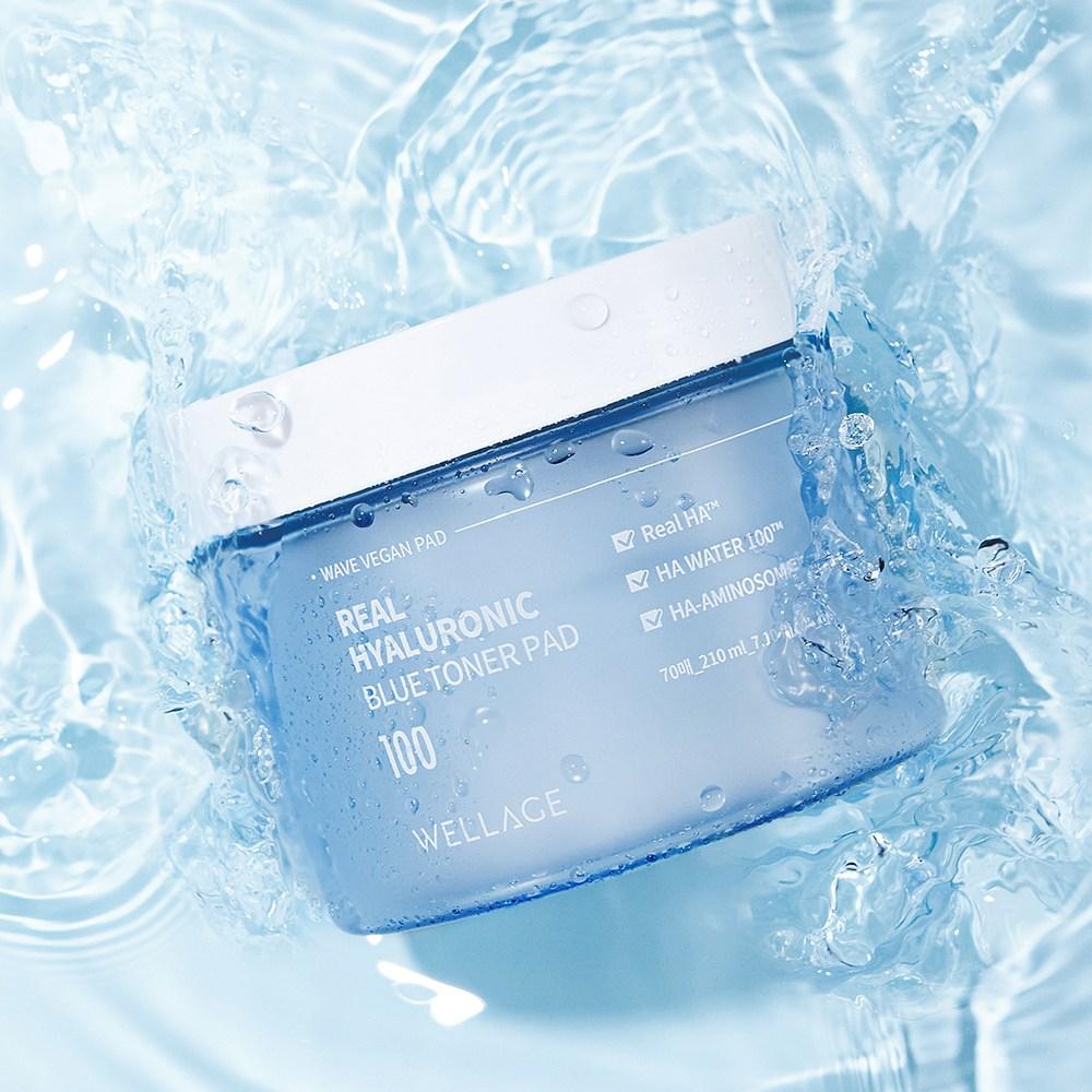 Wellage Real Hyaluronic Blue Toner Pad 210ml, 70 pieces, 1 piece
