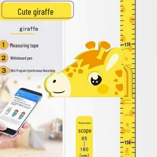 3D Наклейка на стену для измерения роста детей – Съемная, Не повреждающая, Точная линейка