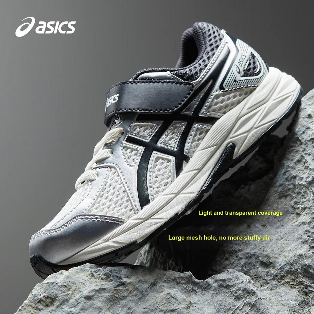 Asics Contend Jog PS Удобные Универсальные Физический Тест Низкий Верх Детские Кроссовки для Бега Детские Кроссовки для Бега Белый Черный 1014A356-104