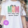 She Is Mom Shirt Cute Mom Life Tee Mama Bear Quote Shirt Trendy Minimal Motherhood Graphic Tee Gift For Mom Mother's Day Comfort Colors