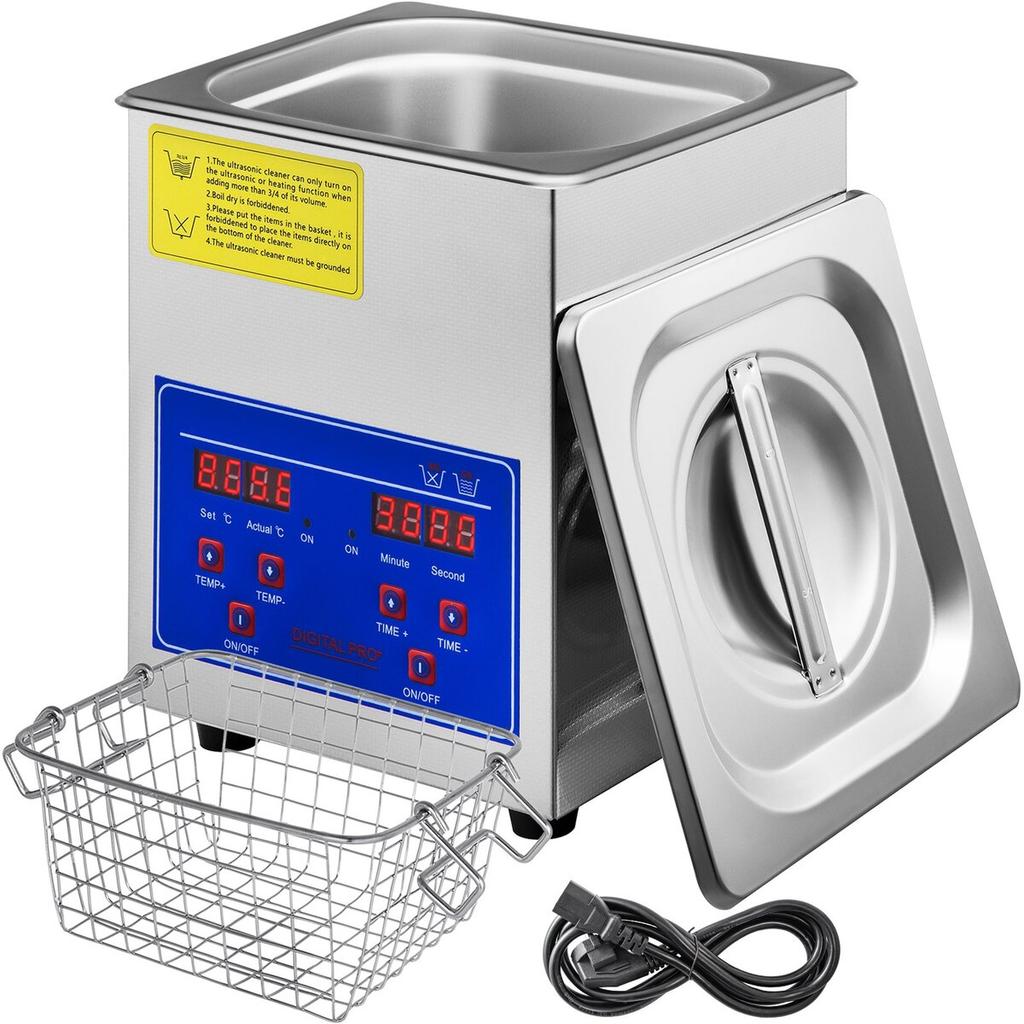 2L Ultrasonic Cleaner Stainless Steel Ultrasonic Cleaner Digital Heater Timer Jewelry Cleaning for Commercial Personal Home Use(2L)