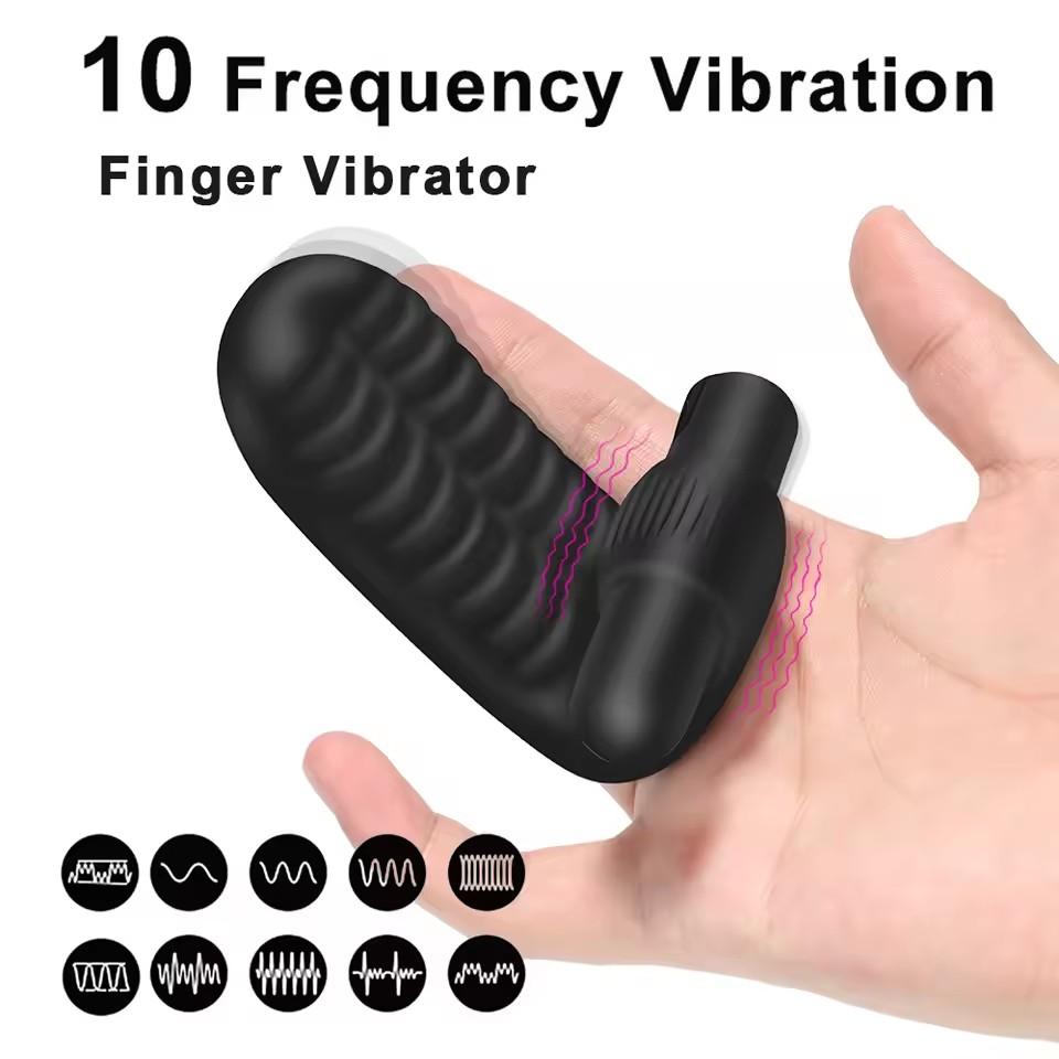Секс-игрушки Вибратор с насадкой на палец Массаж точки G Стимуляция клитора Женский мастурбатор для женщин Лесбийский оргазм Товары для взрослых