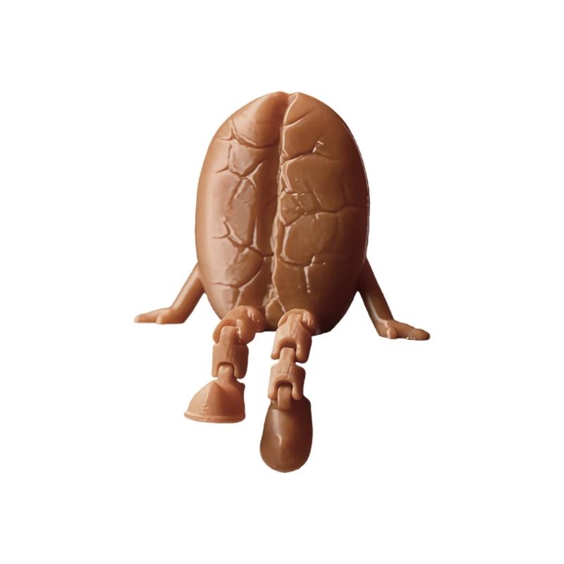 3D-печатные фигурки кофейных зерен/чашек с подвижными ножками, игрушка-фиджет, украшение для дома, офиса, рабочего стола, подарок