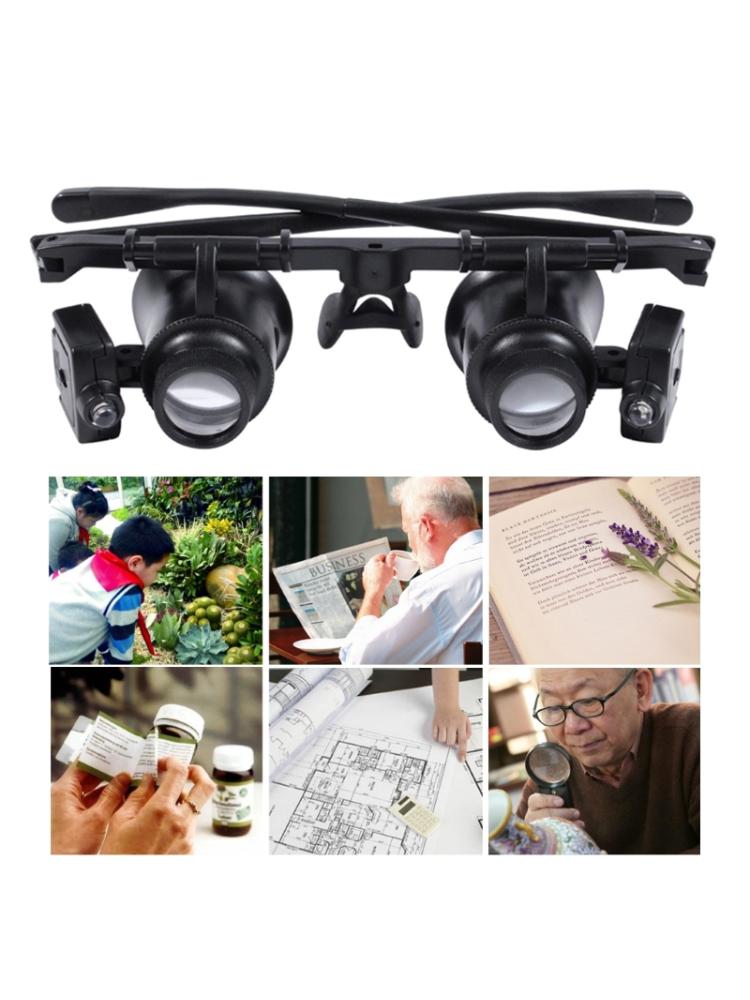 Светодиодная лупа, повязка на голову с громкой связью, увеличительные очки со светодиодной подсветкой, профессиональная ювелирная лупа, ремонт часов