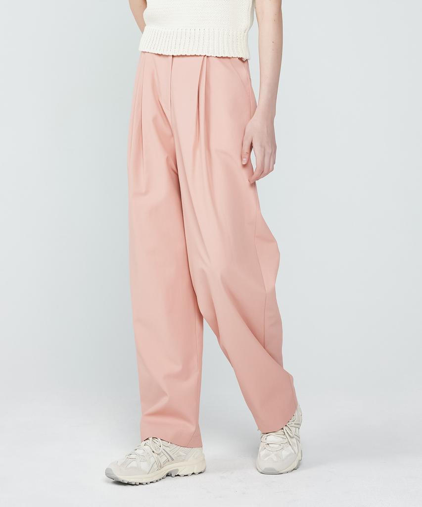 DEPASION Layered Wrinkle Semi-Baggy Pants (Pink)