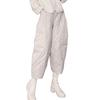 Women Cotton Pants Elastic Waist Wide Leg Lightweight Trousers with Pockets Solid Color Thin Down Cotton Pants