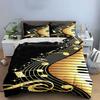Golden musical notes pattern Bedding sets Duvet cover sets Duvet covers Pillowcases(1 * Duvet Cover 2 * Pillowcases without duvet insert)