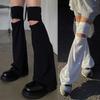 Ажурные гетры Harajuku Носки-чехлы Милые Крутые Девочки Высокие Расклешенные Гетры Y2k Защита от Солнца Чехол на Ногу 2024 Новинка