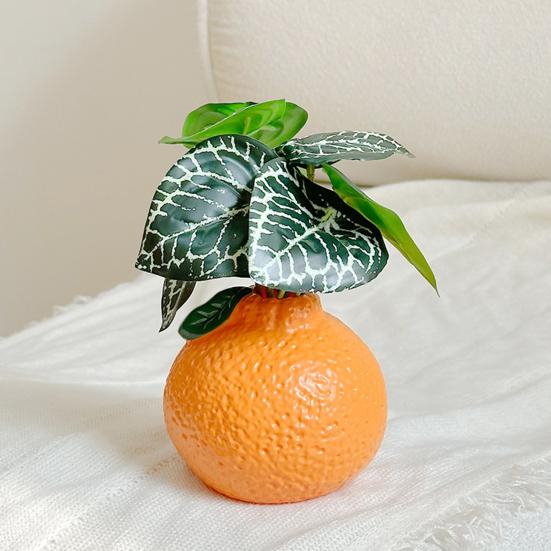 Orange Shaped Vase Small Design Hydroponics Vase Decorative Orange Fruit for Home Office
