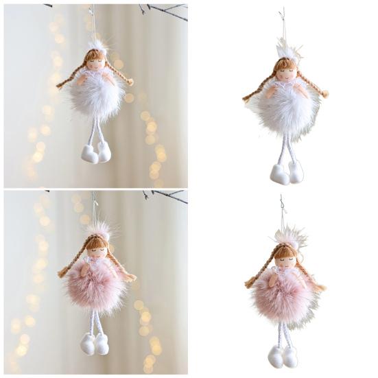 Christmas Angel Doll Pendant with Long Pigtail Design Health Happiness Blessings