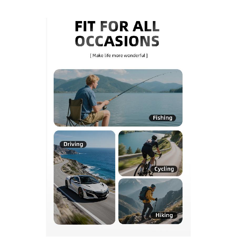 Outdoor cycling glasses, sports sunglasses, men's polarized sunglasses, fishing square-frame driving sunglasses