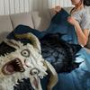 Альтернативная готическая жуткая козья морда искусство мягкое теплое плюшевое одеяло общежитие диван гостиная hogar спальня подарок дремота дом Фланель