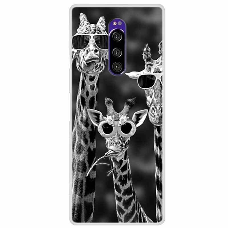 Чехол для Sony Xperia 1 Роскошные Животные Прозрачная Крышка для Sony Xperia1 XZ4 SO-03L SOV40 J8110 J9150 J8170 Корпуса Чехлы для Телефона
