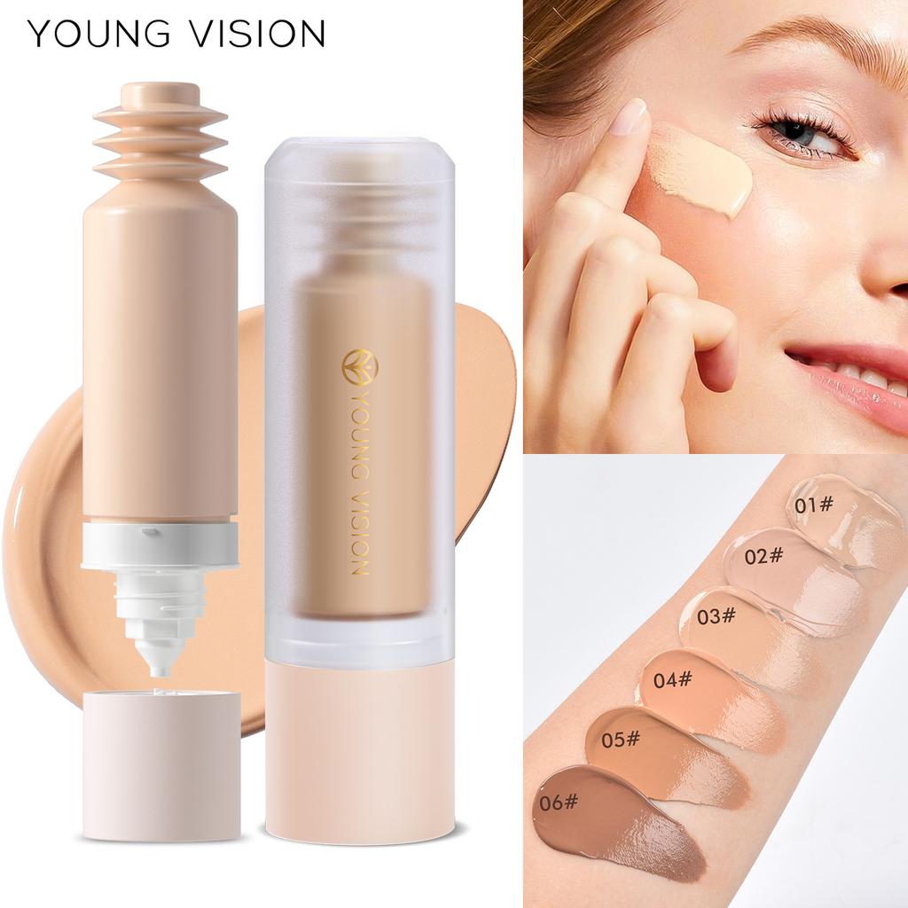 YOUNG VISION 1-piece Bottom Press Liquid Foundation Removable Matte Oil Control Facial Base Makeup Is Difficult To Remove
