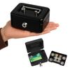 East Leaf Mini Safe, Portable, Keyed, Compact, Piggy Bank, for Bills and Coins, Black