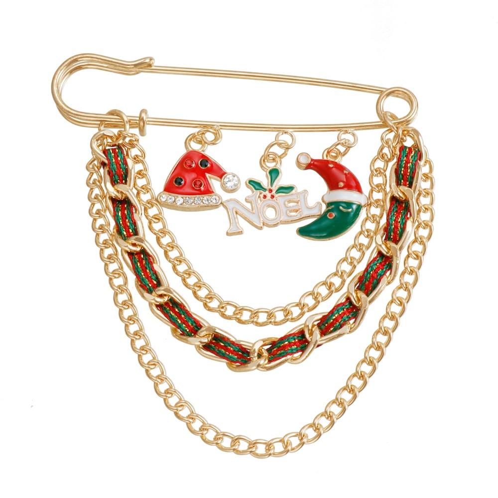 Snowflakes Christmas Brooch Snowman Enamel Badge Fashion Waistband Pin Bag Decoration