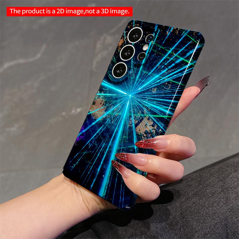 2DFlat Samsung phone case Neon Laser Burst Sky Applicable to Galaxy S22 S23 S24 S25ULTRA S26 A12 A13 A14 A15 A16