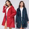 Women Casual Basic Outdoors Trench Classic Zipper Long Windbreaker Outdoor Climbing Hooded Waterproof Raincoat