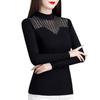 Autumn and Winter Half Turtleneck Base Shirt for Women Long-sleeved Bright Silk T-shirt Casual Loose Top