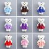 10PCS/SET 11CM Decoration Doll Toy Plush Animal Cartoon Valentine's Day Bear Plush Doll Kid Toys Small Bear Doll ZPG