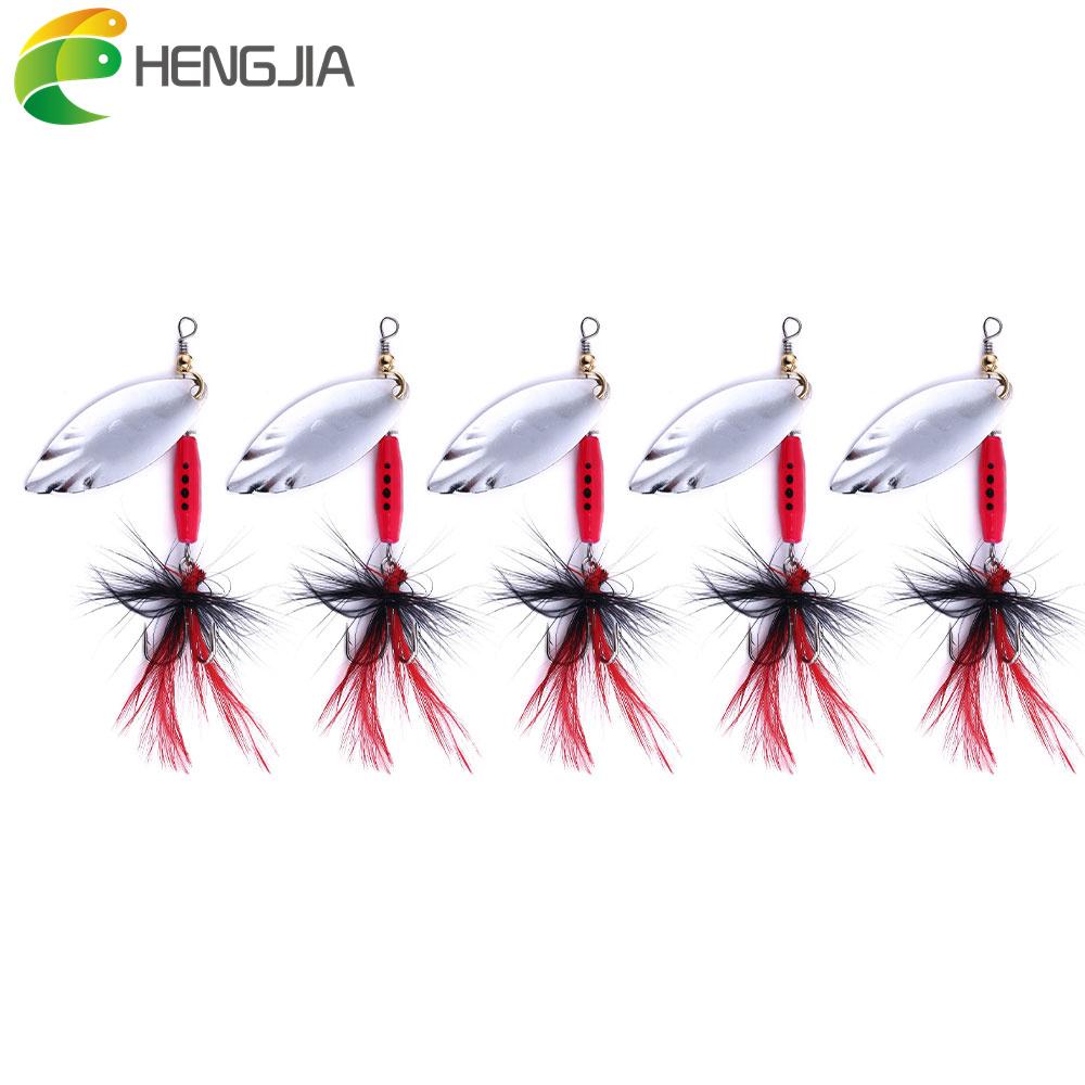 5 шт. HENGJIA 0,3 унции металлические рыболовные ложки наживка с большим лезвием форель окунь щука рыболовная приманка