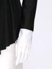 Women's Party Hostess Costume S-XXL: Stylish Contrast Tuxedo Dress Featuring Bow Buttons and Long Sleeve Ruffle Cuffs