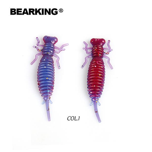 BEARKING Мягкие приманки в виде личинки, 6,2 см, 1,6 г, 8 шт./пакет, искусственный силиконовый окунь, щука, гольян, приманка для плавания, отсадка, пластиковые приманки, червь