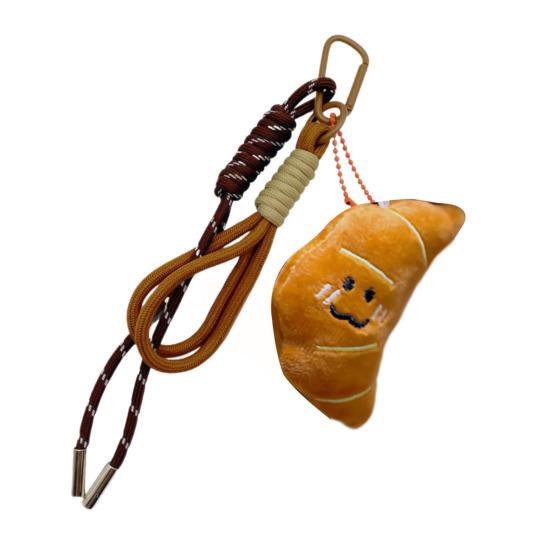 Плюшевый брелок-подвеска Милые пищевые брелоки для сумок рюкзаков Мягкий улыбающийся хлеб пончик бургер Плюшевый подвес для сумки Декоративные аксессуары на шнурке