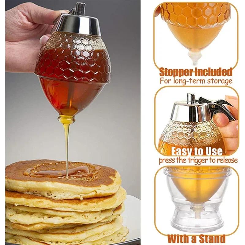 200ml Diamond Shaped Plastic Honey Dispenser Capacity Multifunctional Oil Bottle Vinegar and Sauce Dispensers Kitchen Tool